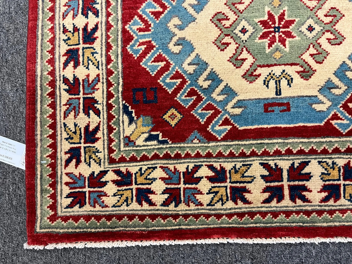 Kazak Red 3X5 Handmade Wool Rug # 12559