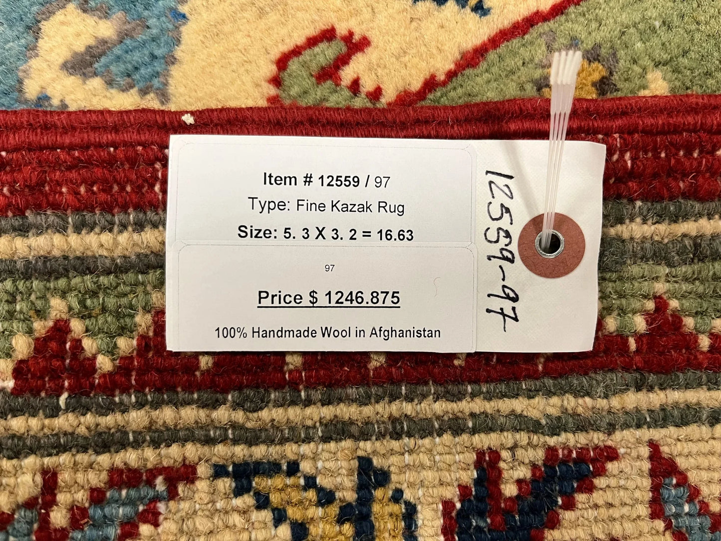 Kazak Red 3X5 Handmade Wool Rug # 12559