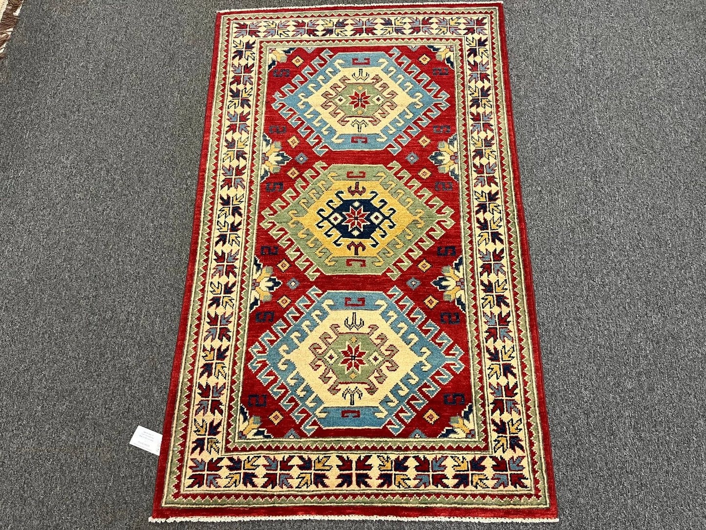 Kazak Red 3X5 Handmade Wool Rug # 12559