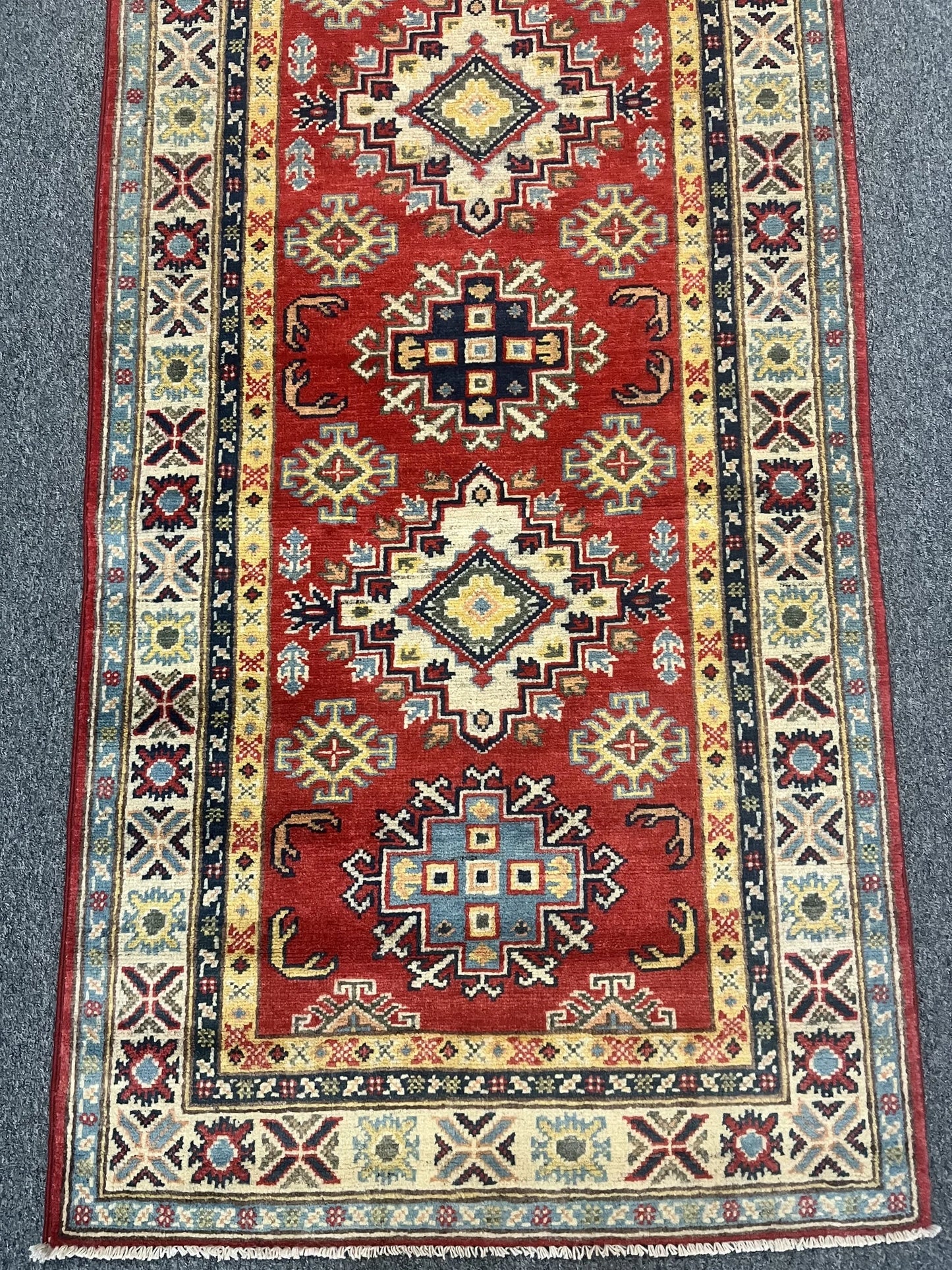 Kazak 2' 9"X10 Handmade Wool Runner Rug # 12504