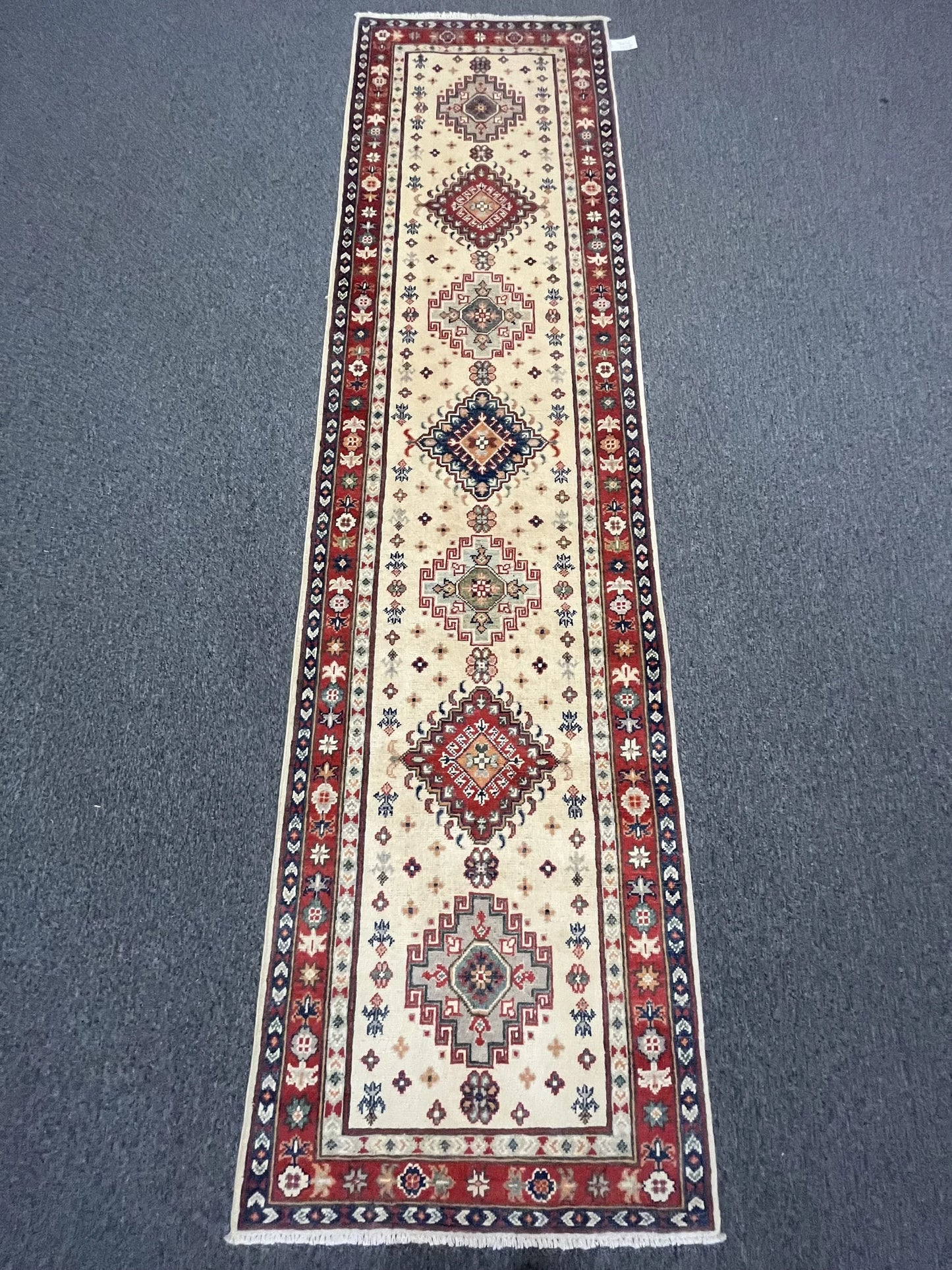 Kazak 2' 6"X10 Handmade Wool Runner Rug # 12728