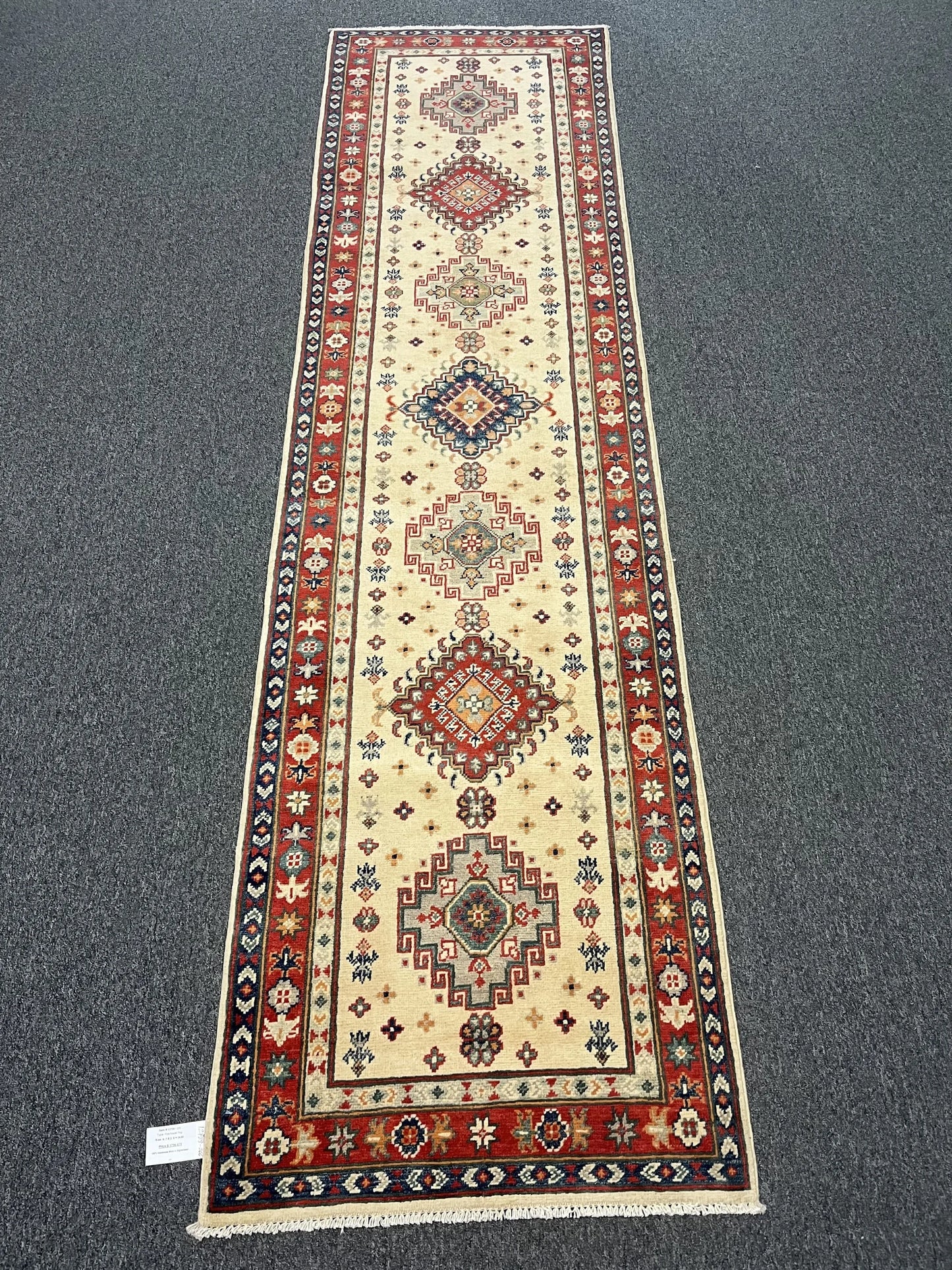 Kazak 2' 6"X10 Handmade Wool Runner Rug # 12728