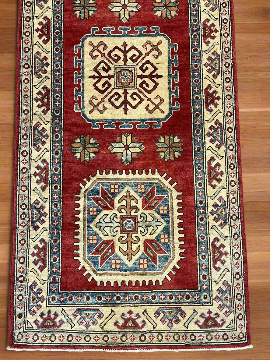Hallway Runner 10Ft Kazak Handmade Wool Rug # 10221