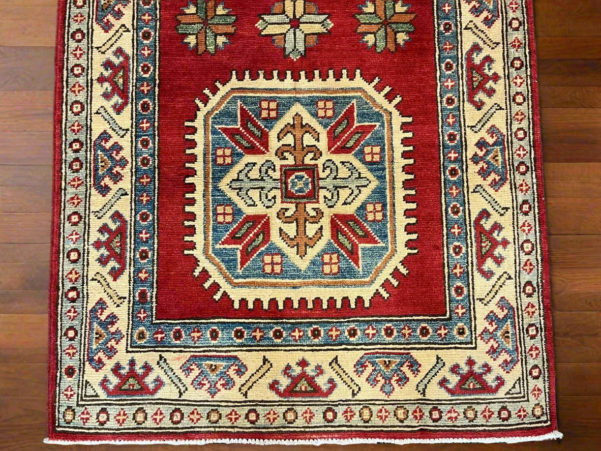 Hallway Runner 10Ft Kazak Handmade Wool Rug # 10221