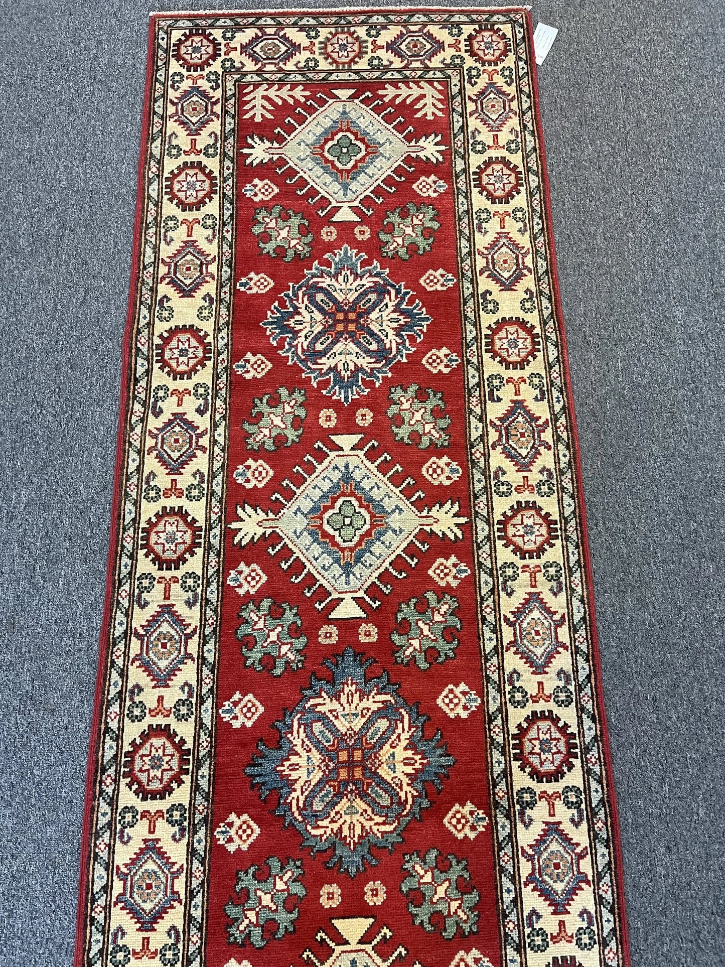 Hallway Runner 11 ft Kazak Handmade Wool Rug # 10776