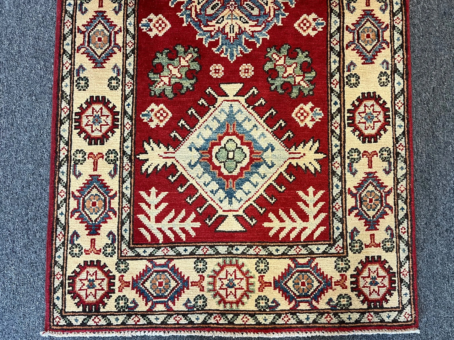 Hallway Runner 11 ft Kazak Handmade Wool Rug # 10776