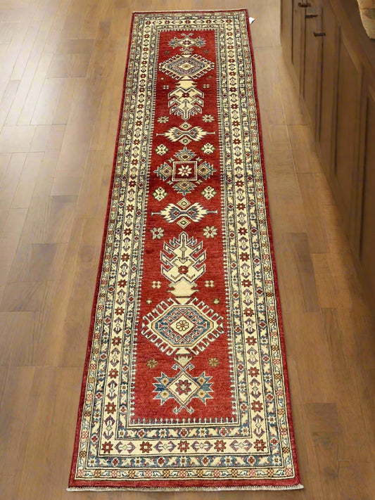 Kazak 2' 8"X10 Handmade Wool Runner Rug # 9947