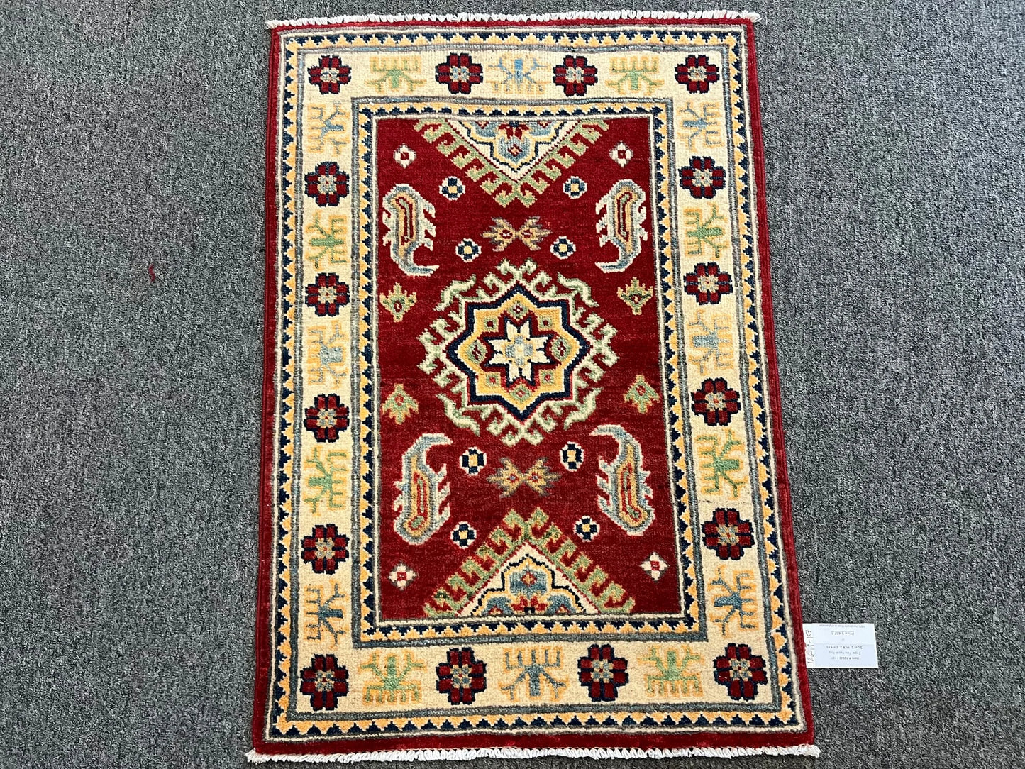 2' X 3' Fine Kazak Handmade Wool Rug # 12649