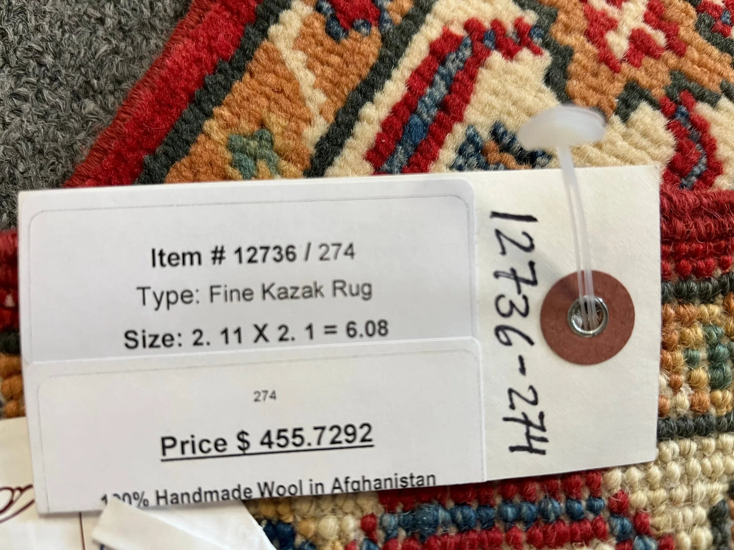 2X3 Kazak Tribal Handmade Wool Rug # 12736