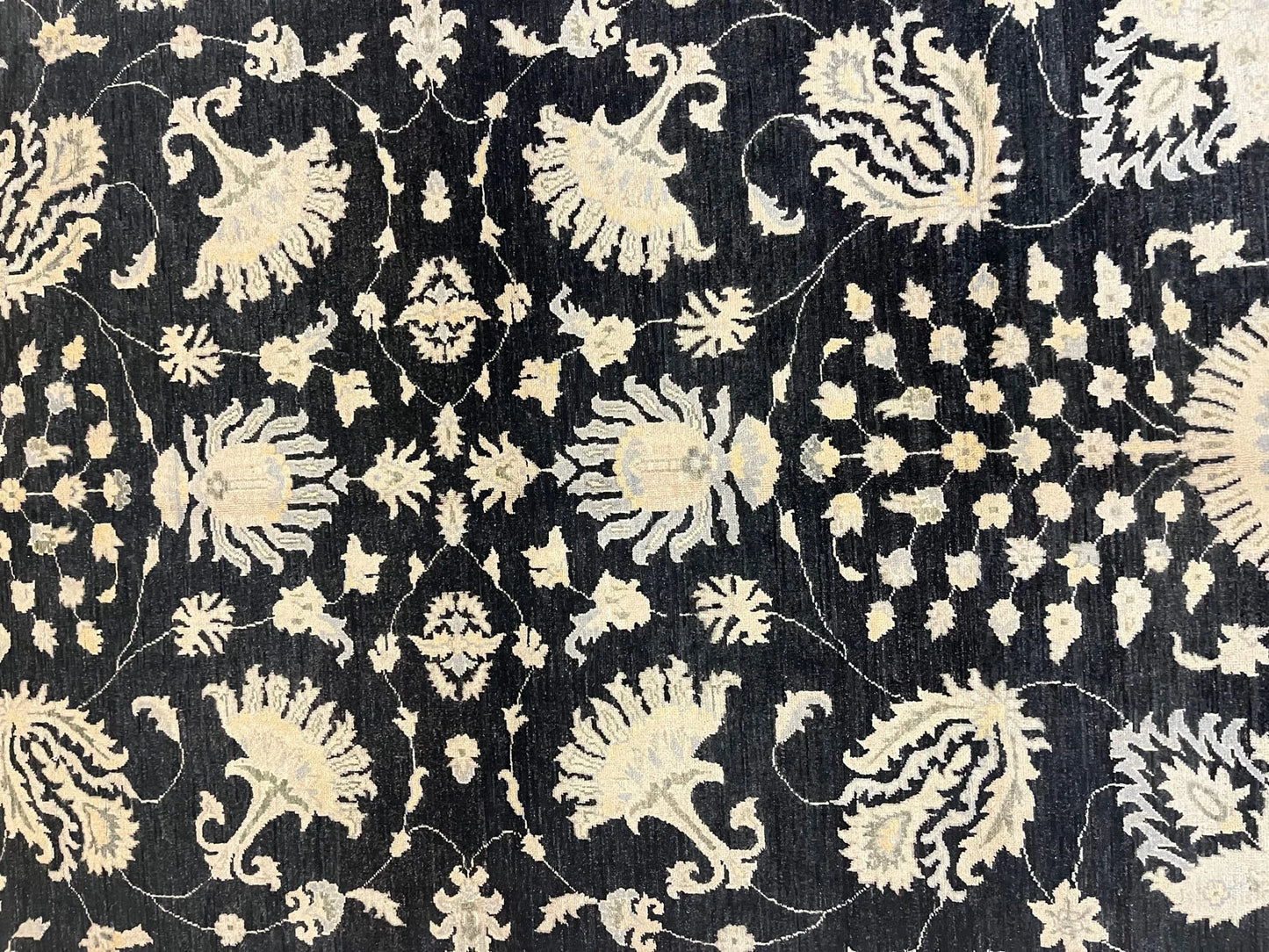 Chobi Ziegler 10X14 Black/Gray Handmade Wool Rug # 11461