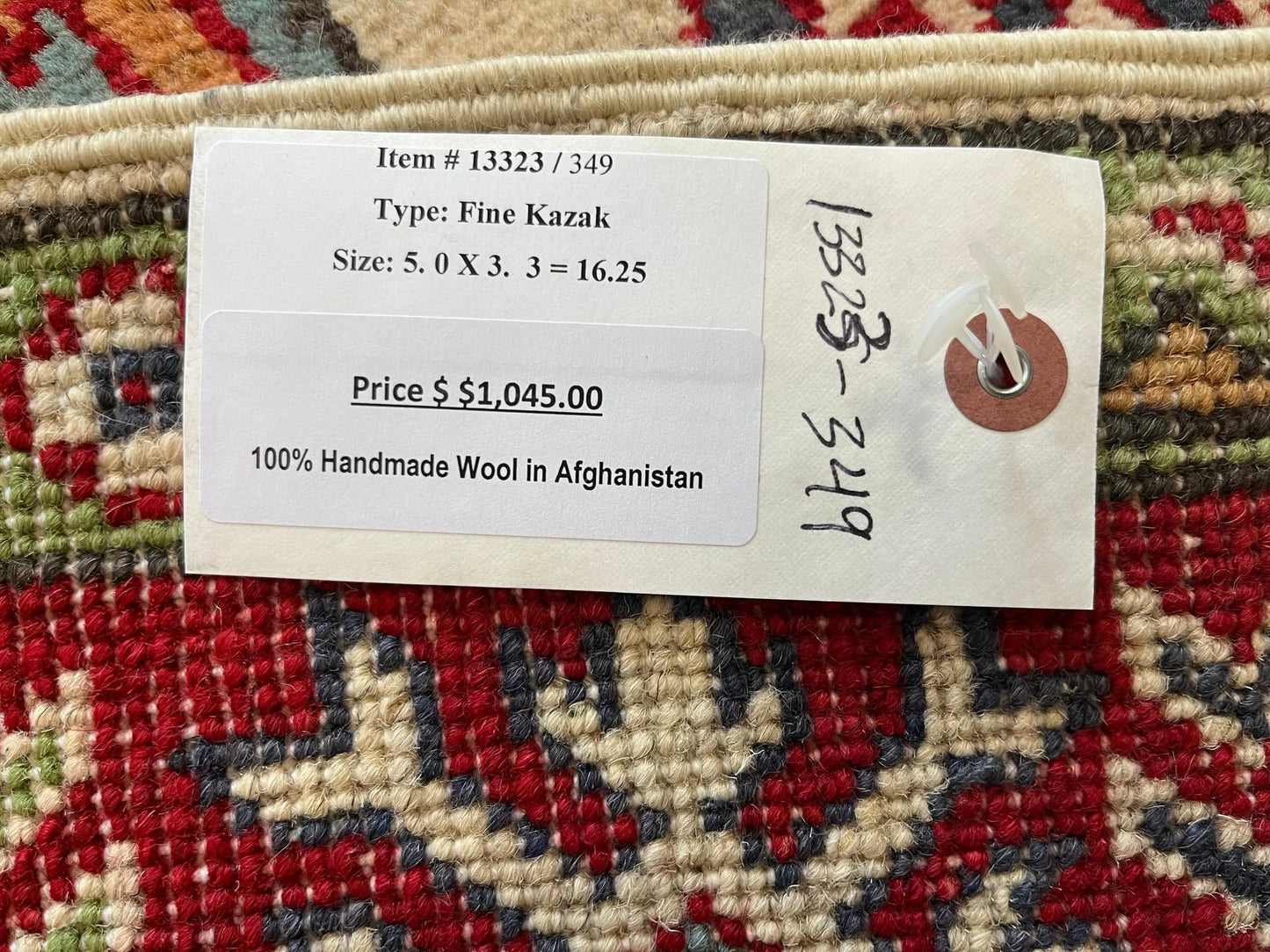 Kazak Geometric 3X5 Handmade Wool Rug # 13323