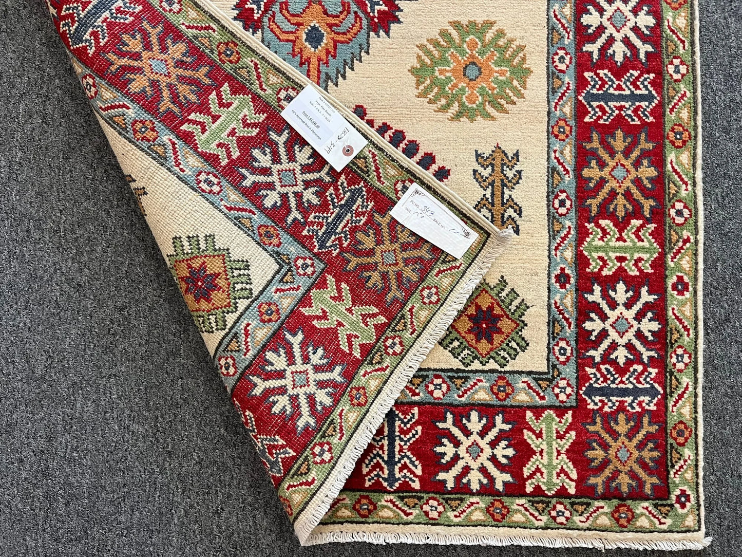 Kazak Geometric 3X5 Handmade Wool Rug # 13323