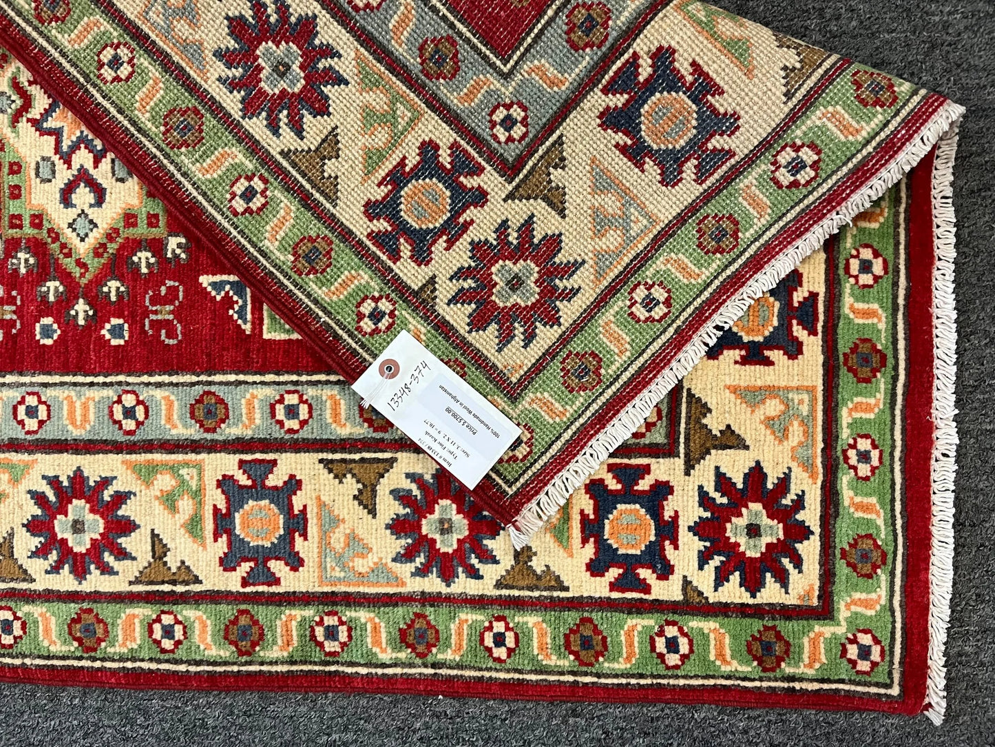 Geometric Kazak Multicolor 3X4 Handmade Wool Rug # 13348