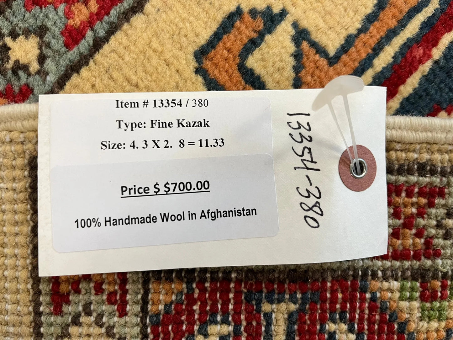 3X4 Kazak Handmade Wool Rug # 13354