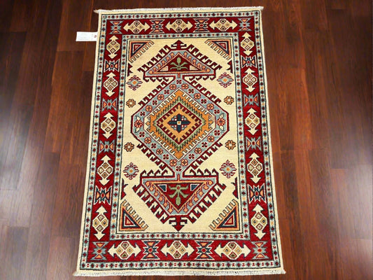 Kazak Multicolor 3X4 Handmade Wool Rug # 13347