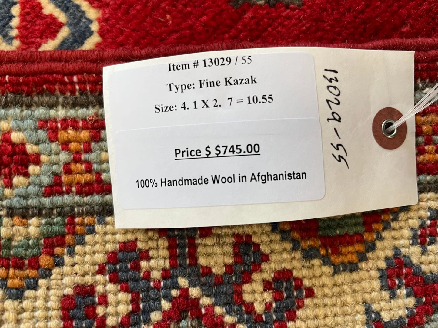 Kazak Multicolor 3X4 Handmade Wool Rug # 13029