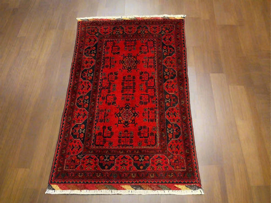 Khal Mohammadi Red Area Rug 3X5 Handmade Wool # 13492
