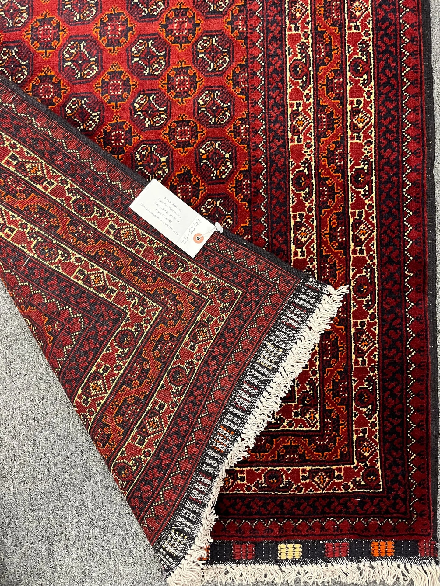 Red Runner 3X9 Tribal Turkmen Handmade Wool Rug # 13483