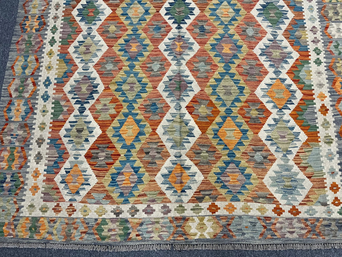Kilim 6X9 Flatweave Reversible Multicolor Wool Rug # 13565