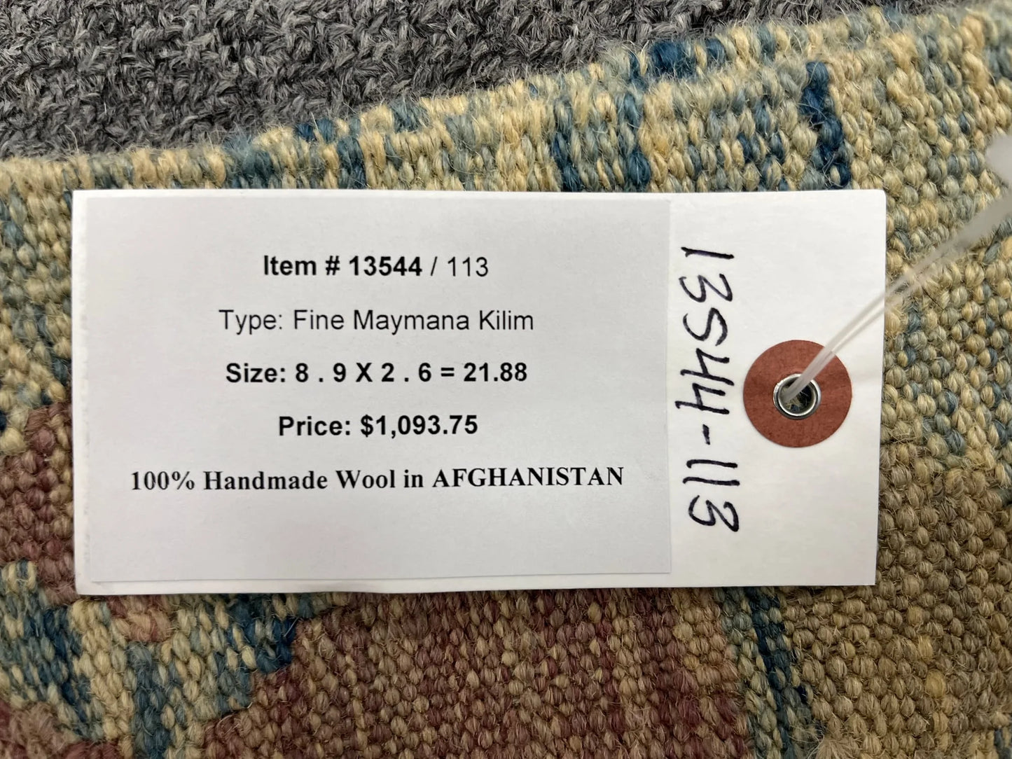 Flatweave Reversible Kilim 2' 6"X9' Multicolor Wool Rug # 13544