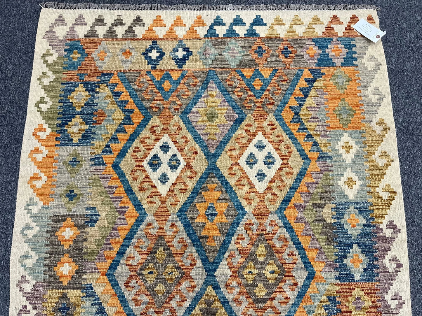 Kilim 4X6 Flat Weave Reversible Multicolor Wool Rug # 13502