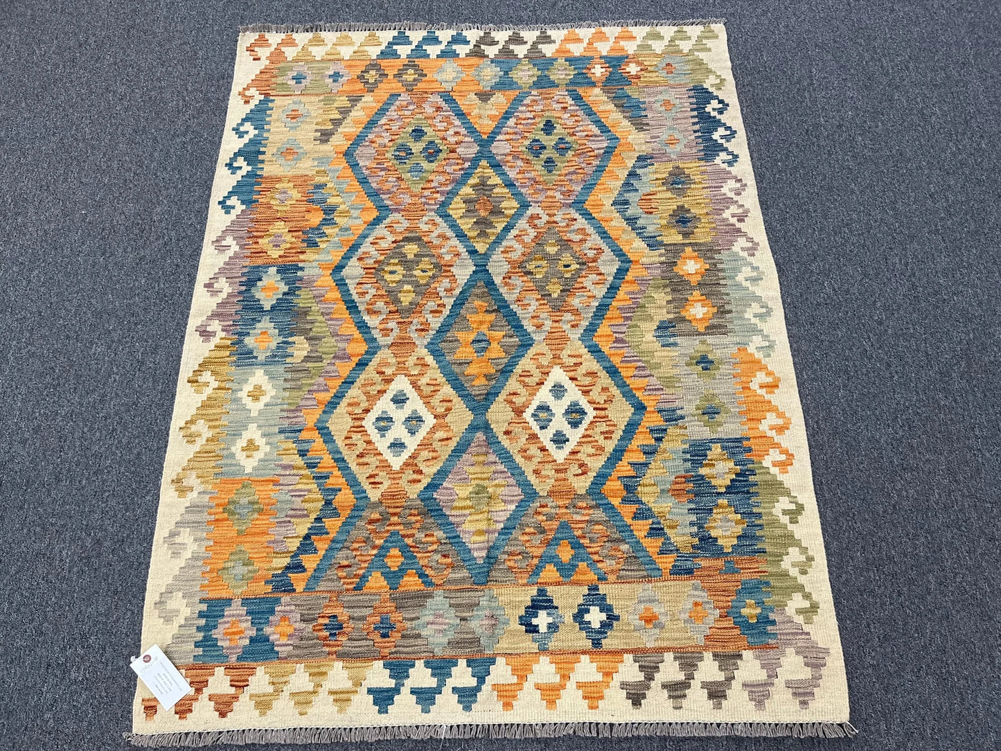Kilim 4X6 Flat Weave Reversible Multicolor Wool Rug # 13502