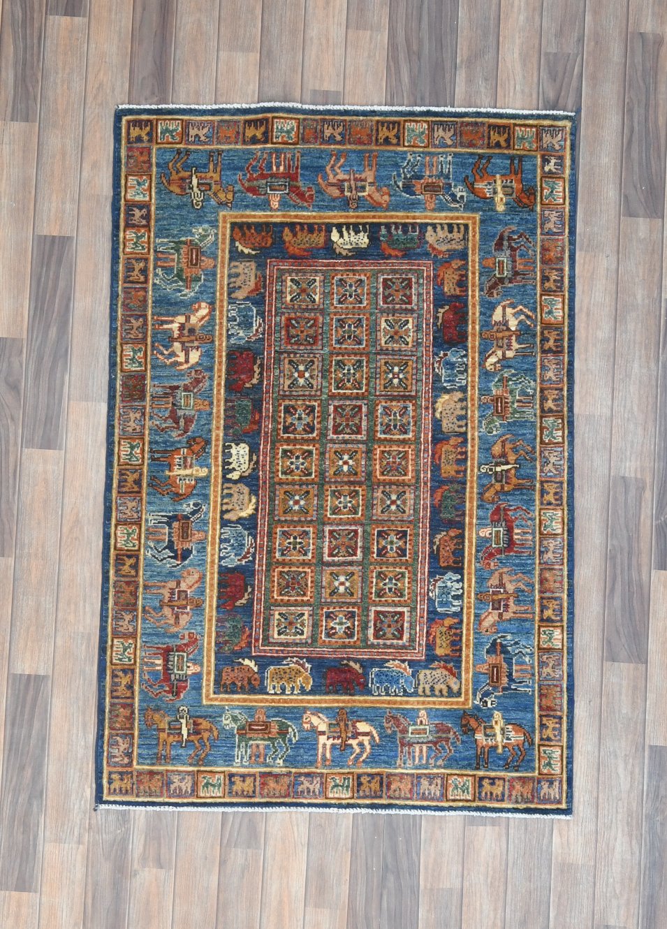 Pazyryk Multicolor 3X5 Handmade Wool Rug # 14639