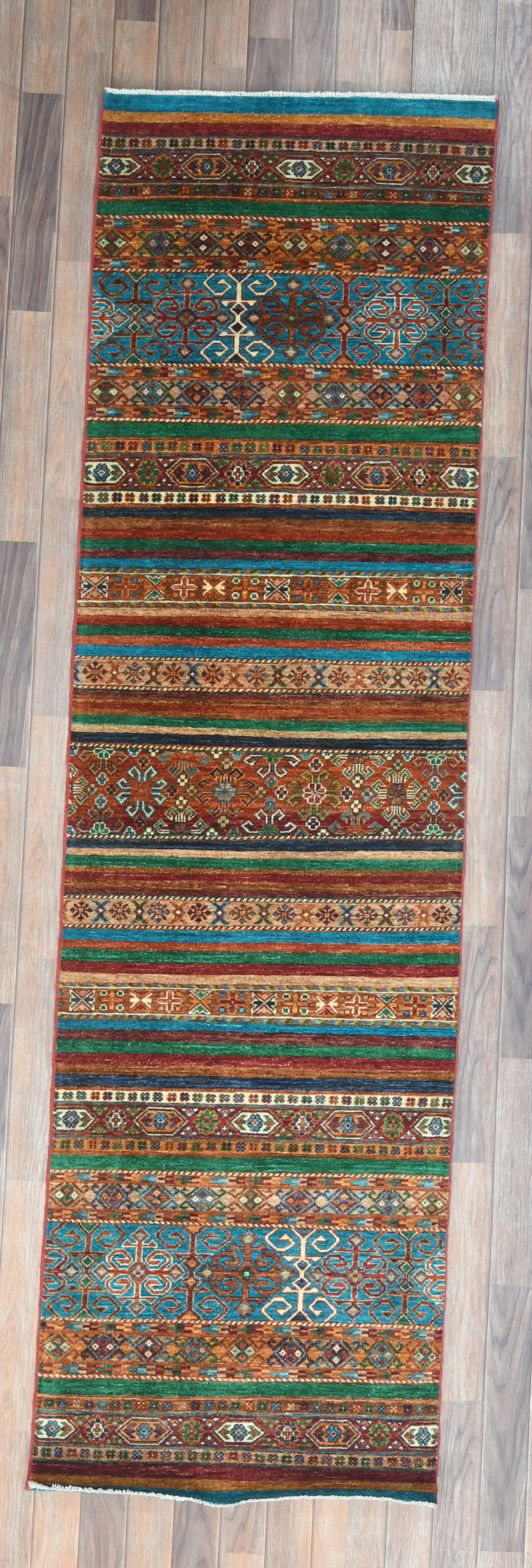 2' 9"X10 Afghan Khurjin Handmade Wool Runner Rug # 14641