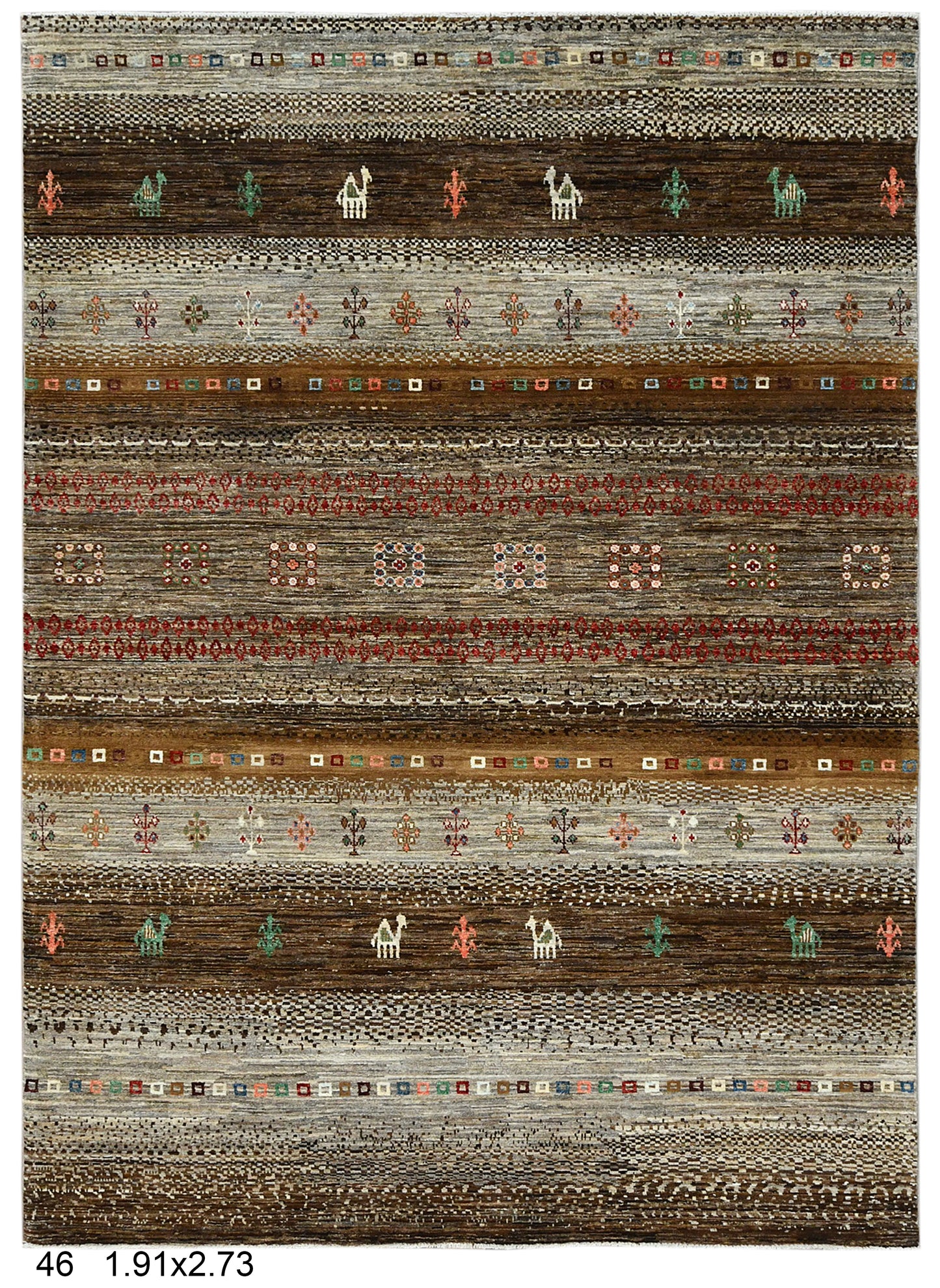 6X9 Gabbeh Loribaft Handmade Wool Tribal Rug # 14407