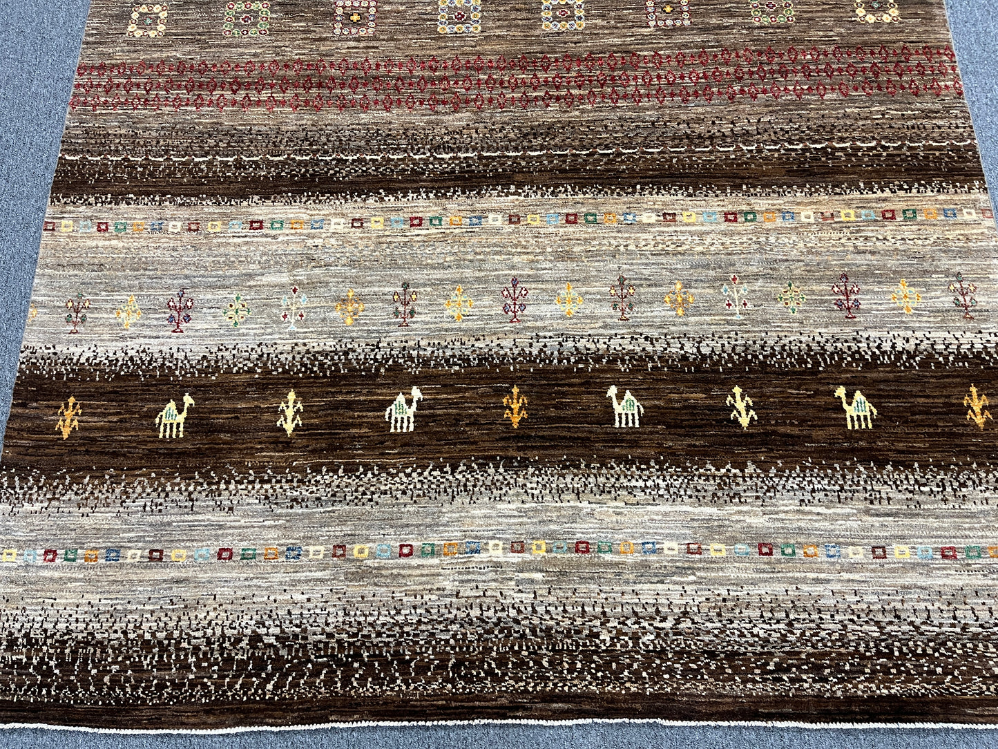 7X10 Gabbeh Loribaft Handmade Wool Tribal Rug # 14431