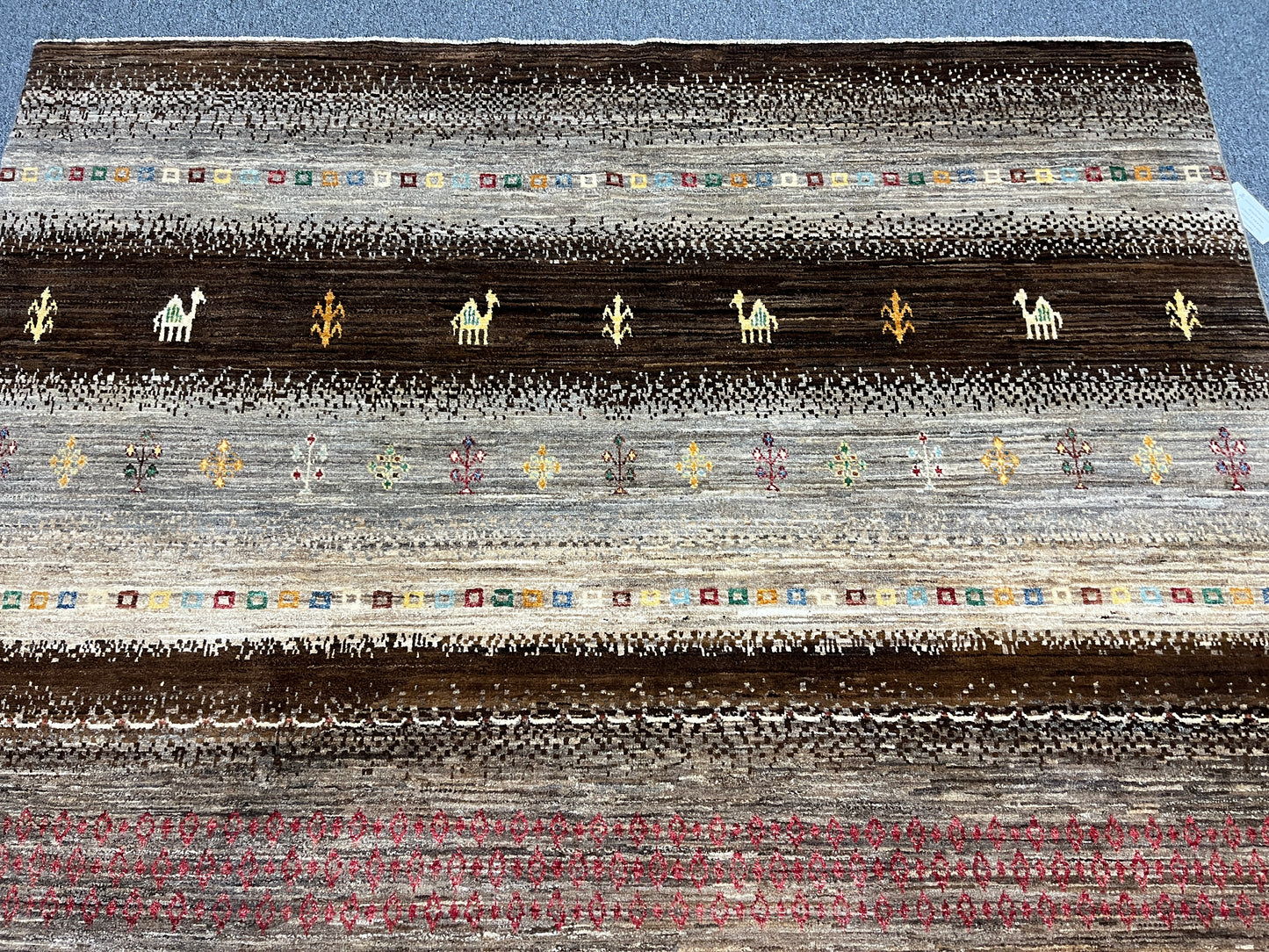 7X10 Gabbeh Loribaft Handmade Wool Tribal Rug # 14431