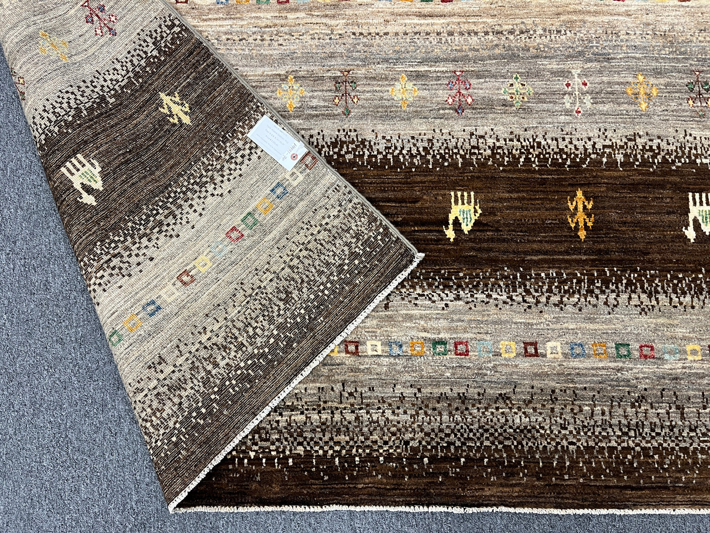7X10 Gabbeh Loribaft Handmade Wool Tribal Rug # 14431
