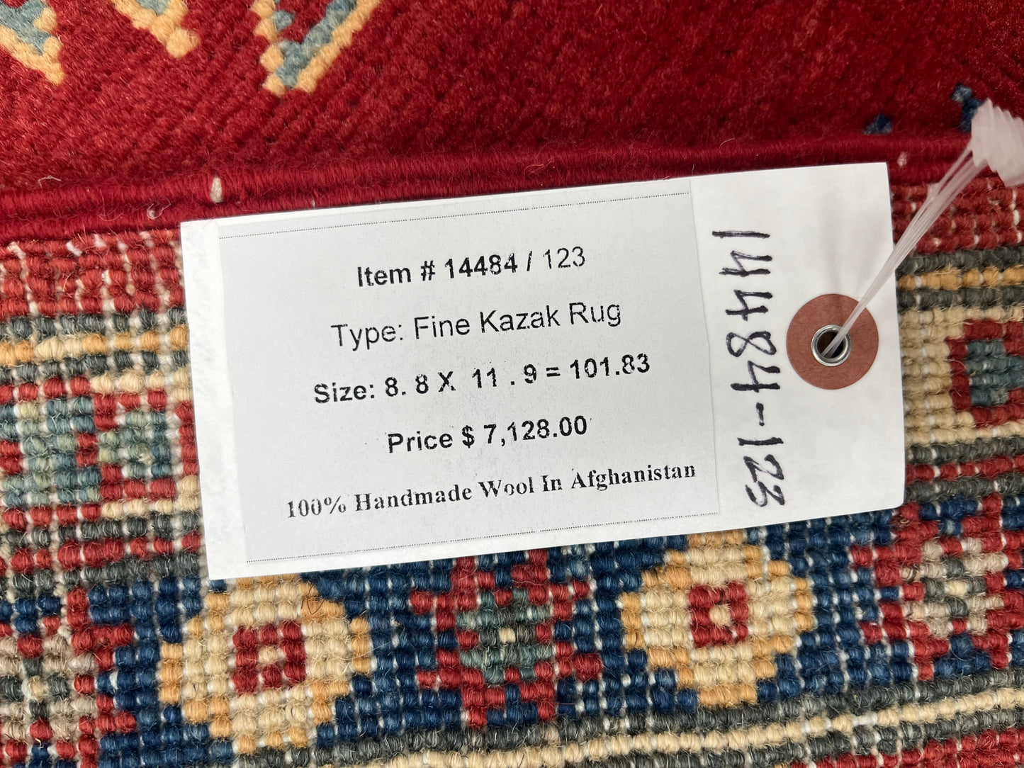 Red 9x12 Kazak Hand knotted Wool Rug # 14484