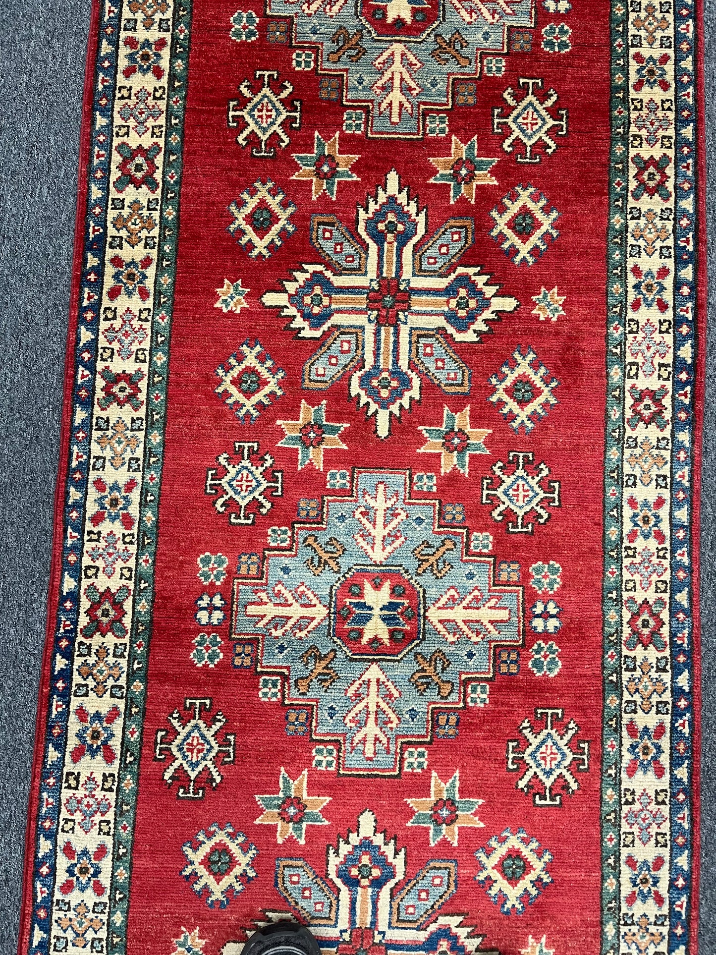 Kazak Runner Red 3'X10' Handmade Wool Rug # 10815