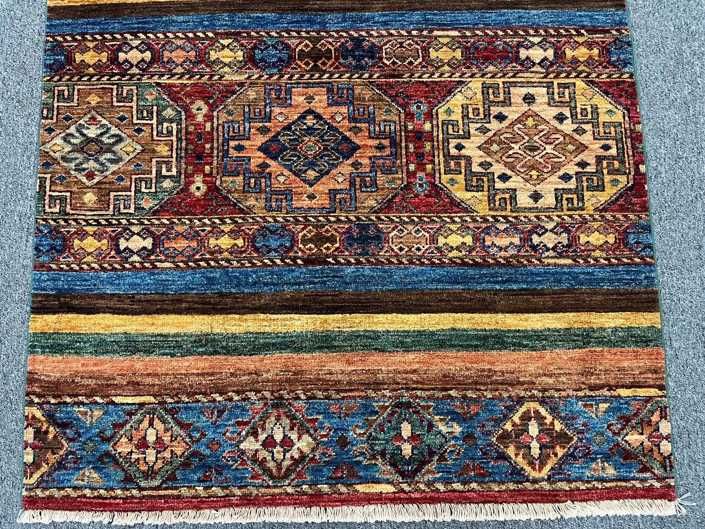 Multicolor Khorjin 3X5 Handmade Wool Rug # 14582