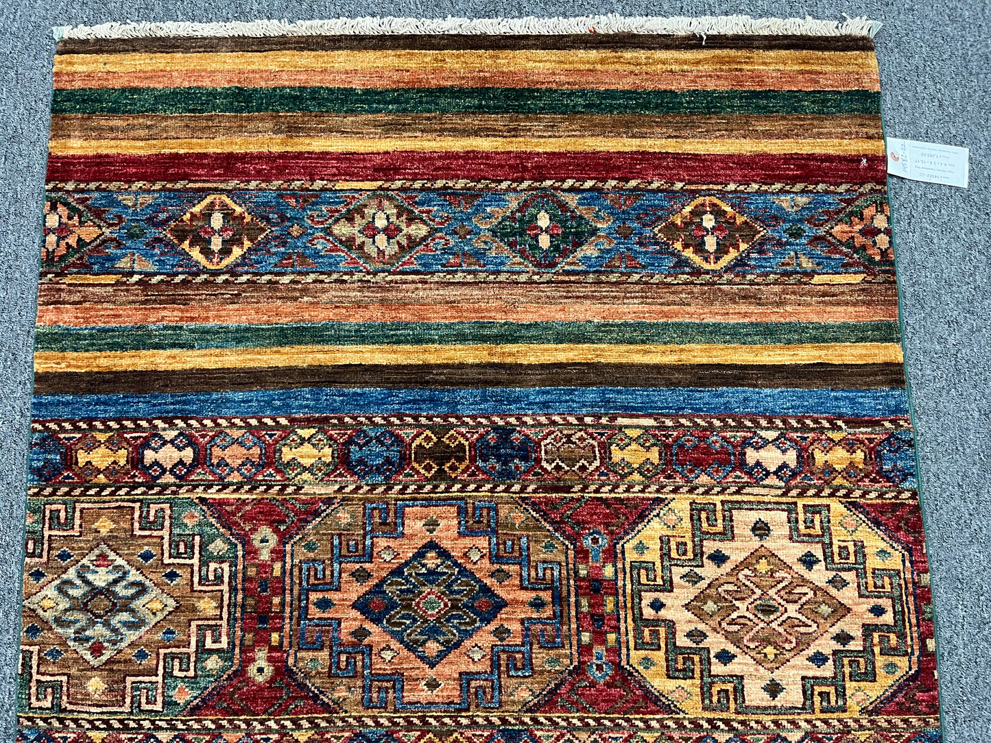 Multicolor Khorjin 3X5 Handmade Wool Rug # 14582