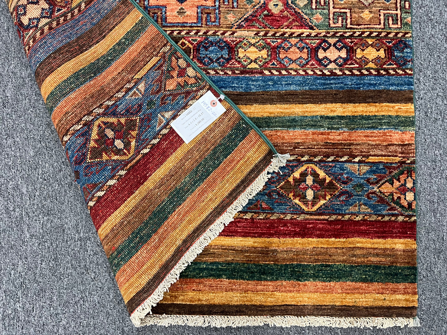 Multicolor Khorjin 3X5 Handmade Wool Rug # 14582