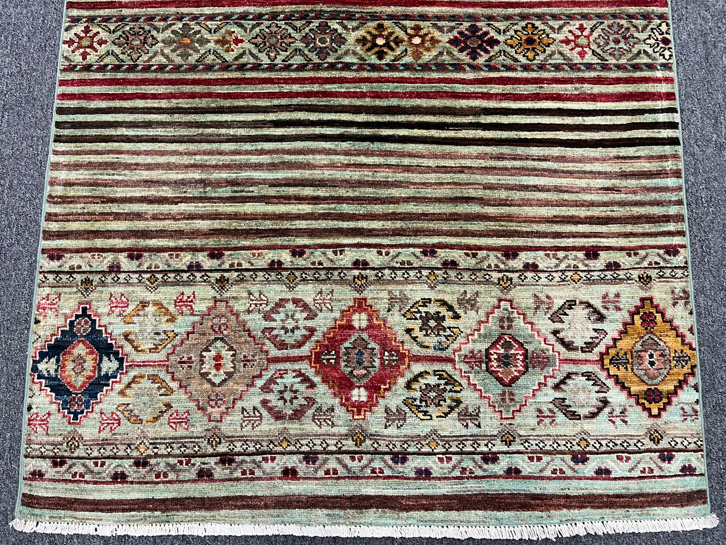 Multicolor Khorjin 3X5 Handmade Wool Rug # 14581