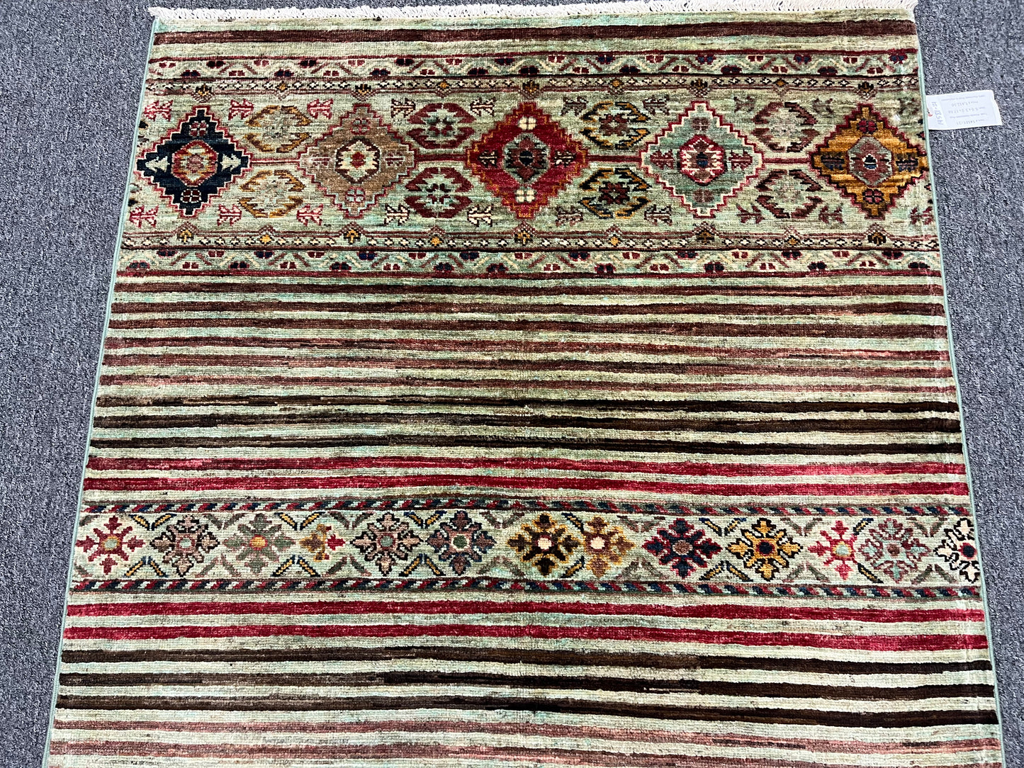 Multicolor Khorjin 3X5 Handmade Wool Rug # 14581