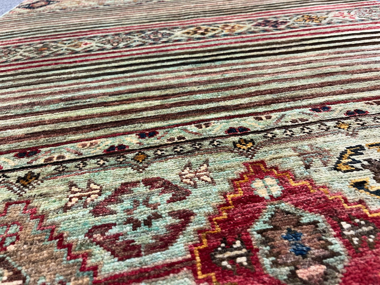 Multicolor Khorjin 3X5 Handmade Wool Rug # 14581