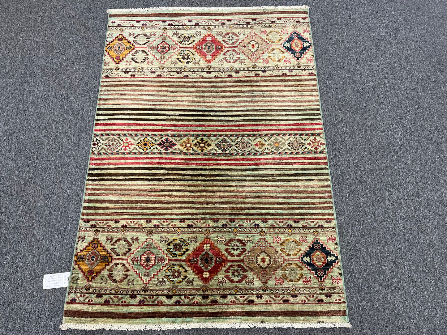 Multicolor Khorjin 3X5 Handmade Wool Rug # 14581
