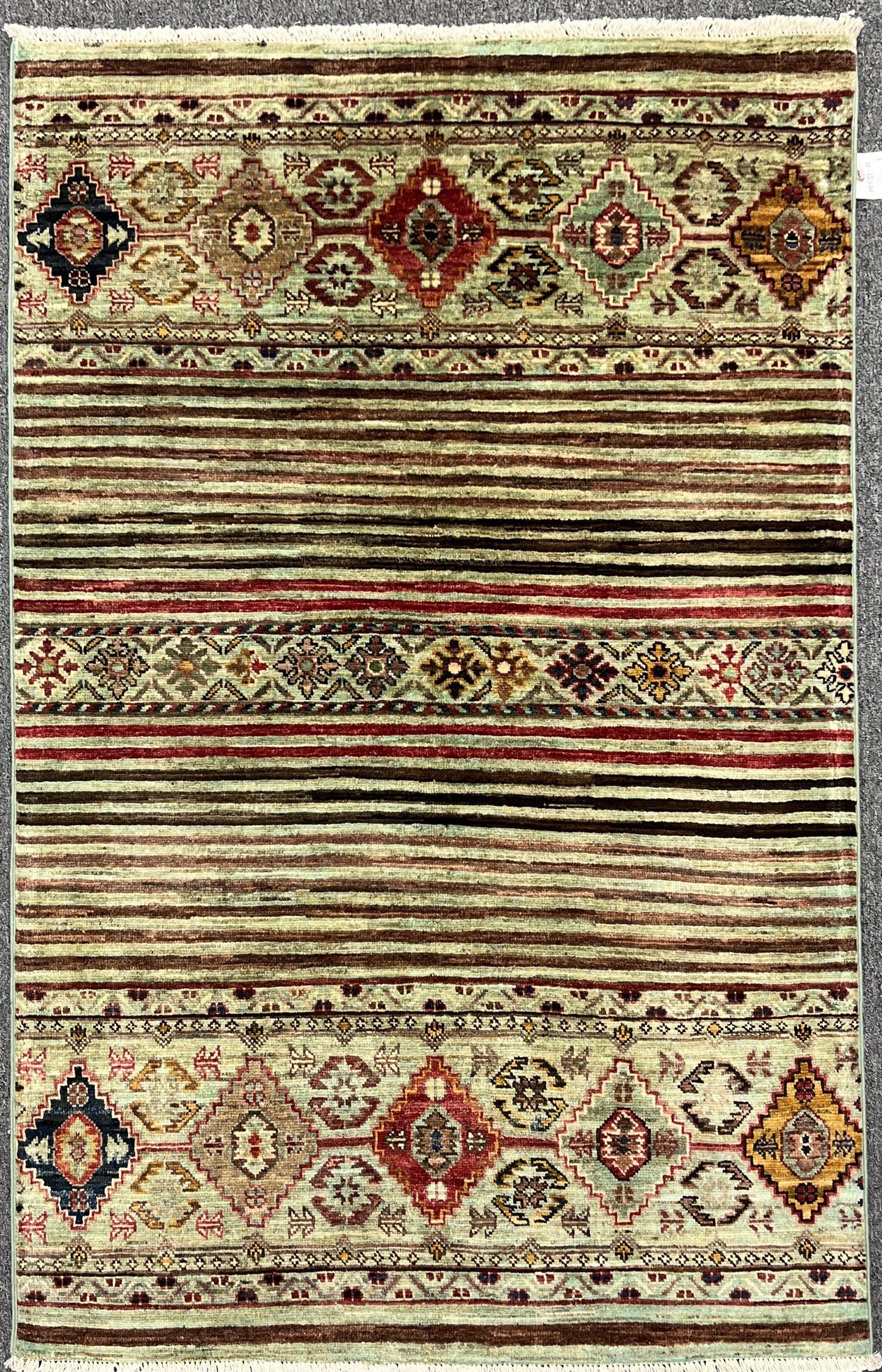 Multicolor Khorjin 3X5 Handmade Wool Rug # 14581