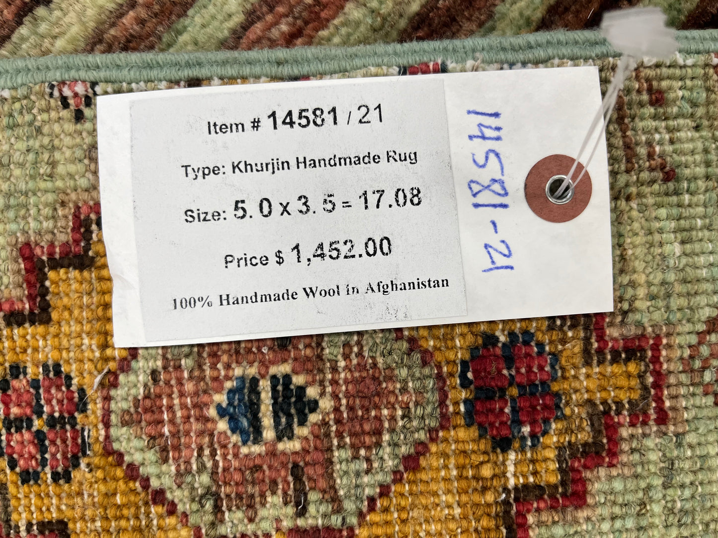 Multicolor Khorjin 3X5 Handmade Wool Rug # 14581