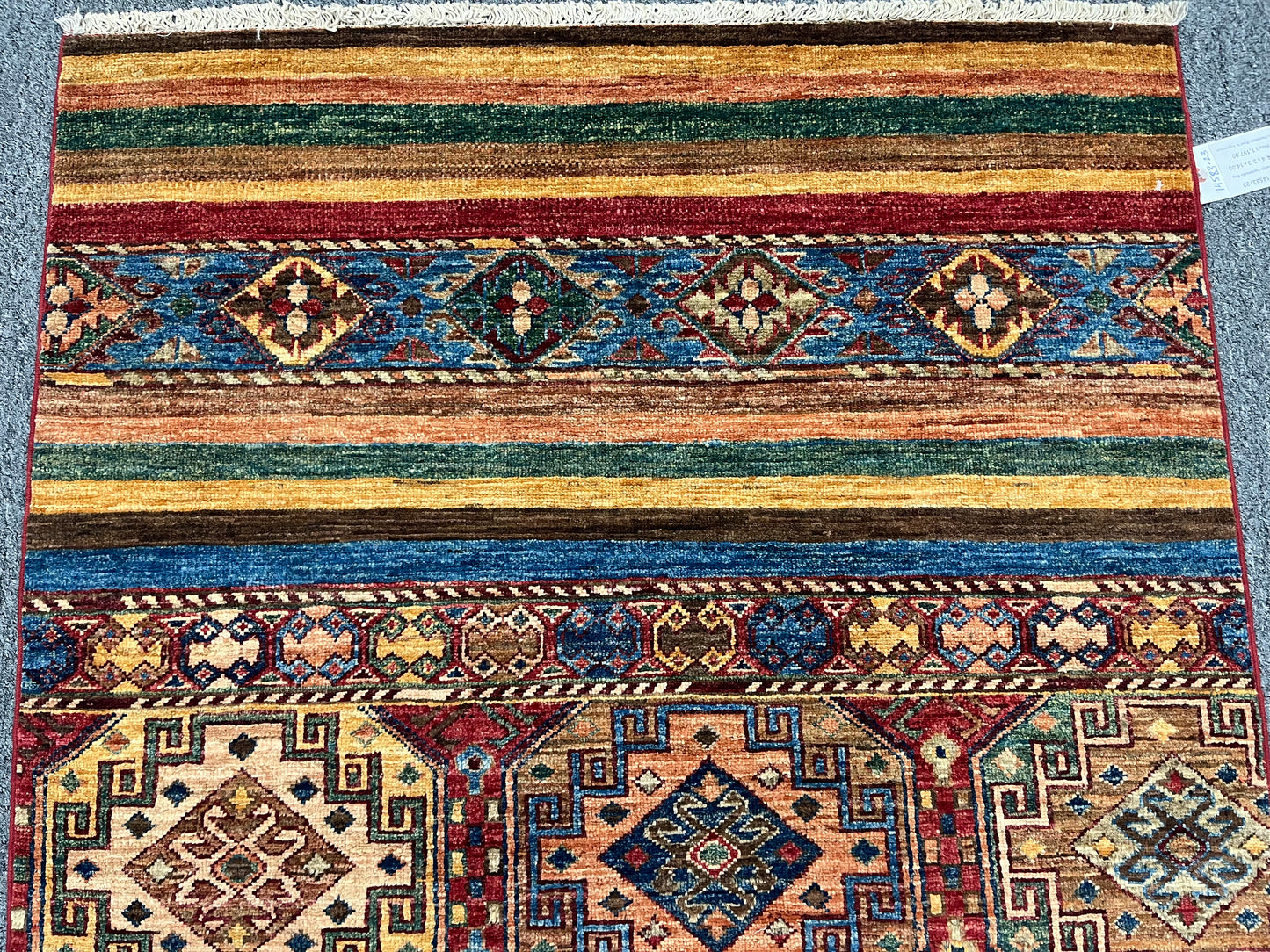 Multicolor Khorjin 3X5 Handmade Wool Rug # 14583