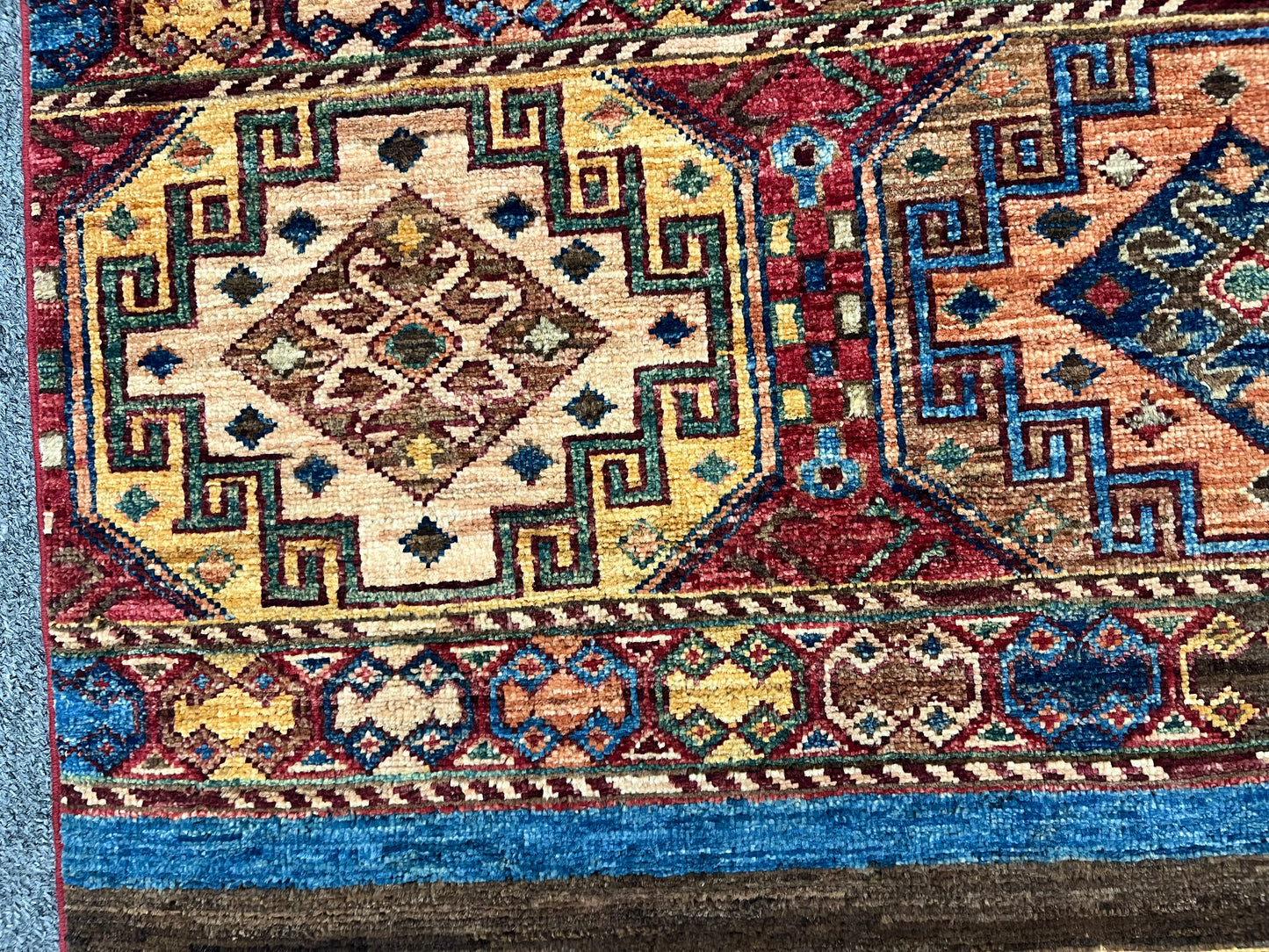 Multicolor Khorjin 3X5 Handmade Wool Rug # 14583