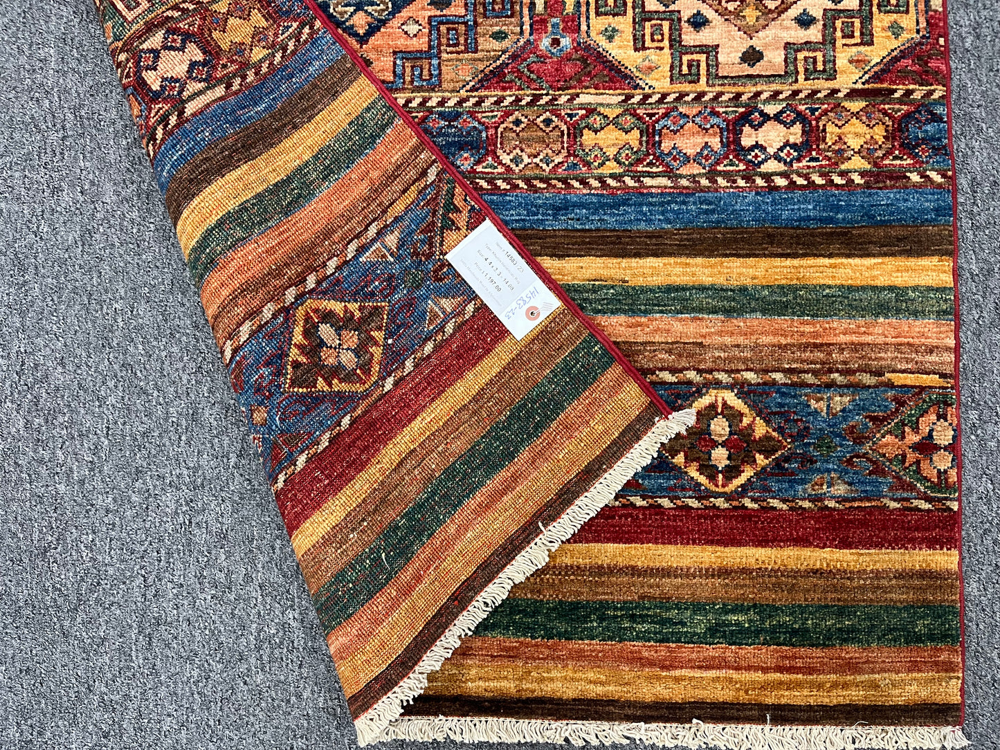 Multicolor Khorjin 3X5 Handmade Wool Rug # 14583