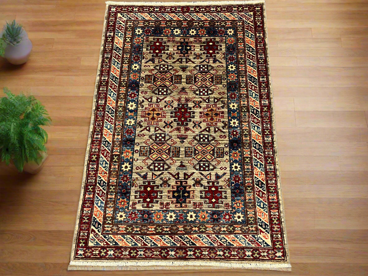 Super Kazak 3X5 Handmade Wool Rug # 14579