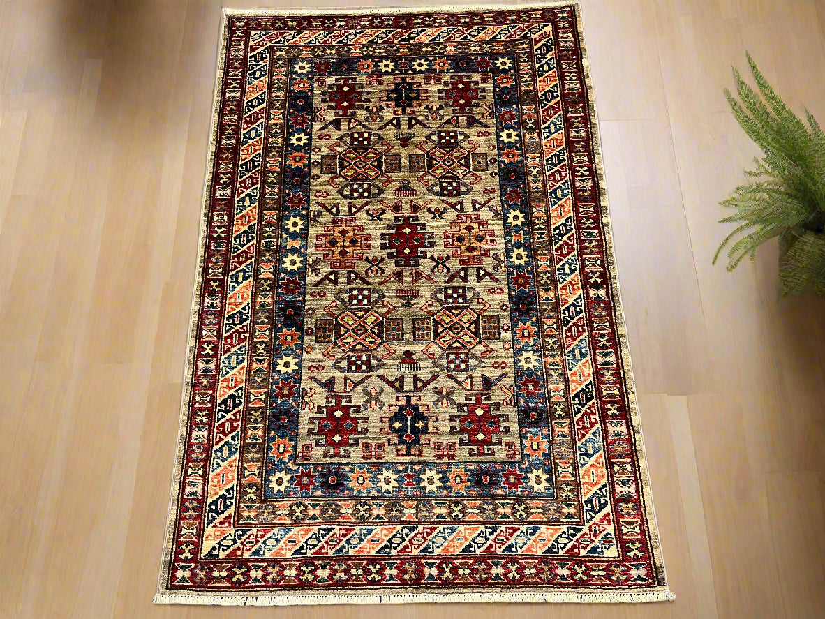 Super Kazak 3X5 Handmade Wool Rug # 14578