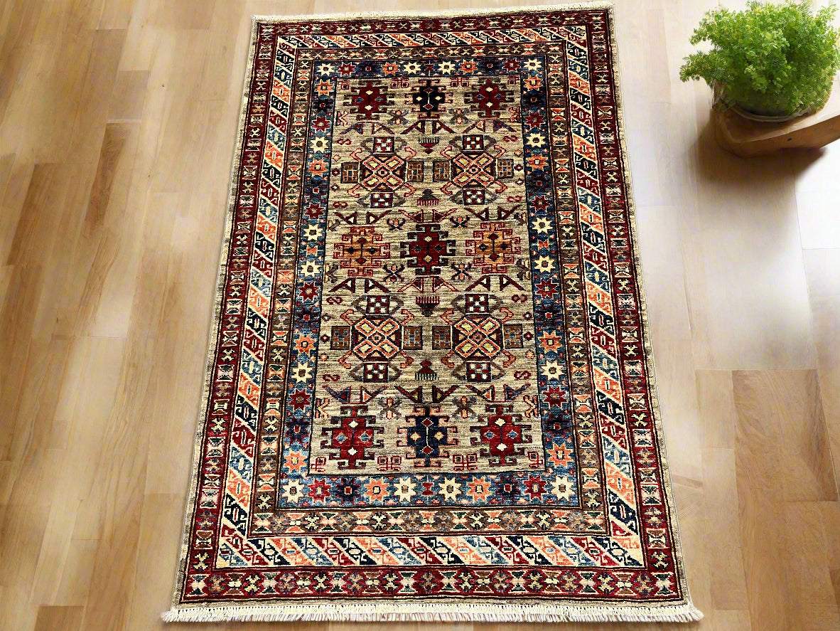 Super Kazak 3X5 Handmade Wool Rug # 14577