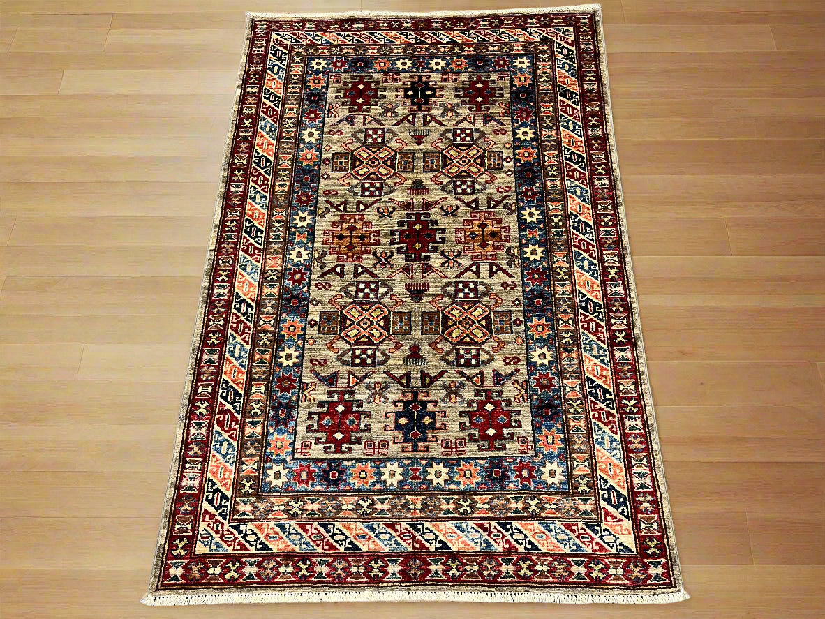 Super Kazak 3X5 Handmade Wool Rug # 14577